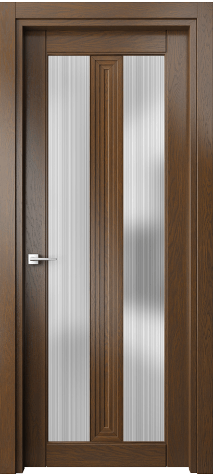 Межкомнатная дверь Ego 6122 Дуб королевский Сатинированное стекло "Дождь",4 мм Цена 92479 ₽ | Volhovec