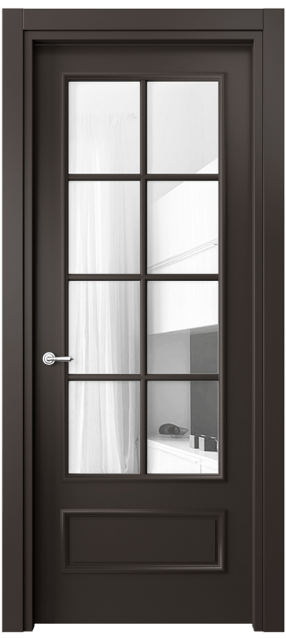 Дверь межкомнатная Paris 8112 Матовый антрацит Прозрачное стекло, 4 мм Гладкий наличник МАН Цена 57919 ₽ Наличники уже входят в базовый комплект. Фабрика дверей Волховец 8 (800) 551 43 19 Межкомнатная дверь Paris 8112 Матовый антрацит Прозрачное стекло, 4 мм Цена 57919 ₽| Volhovec