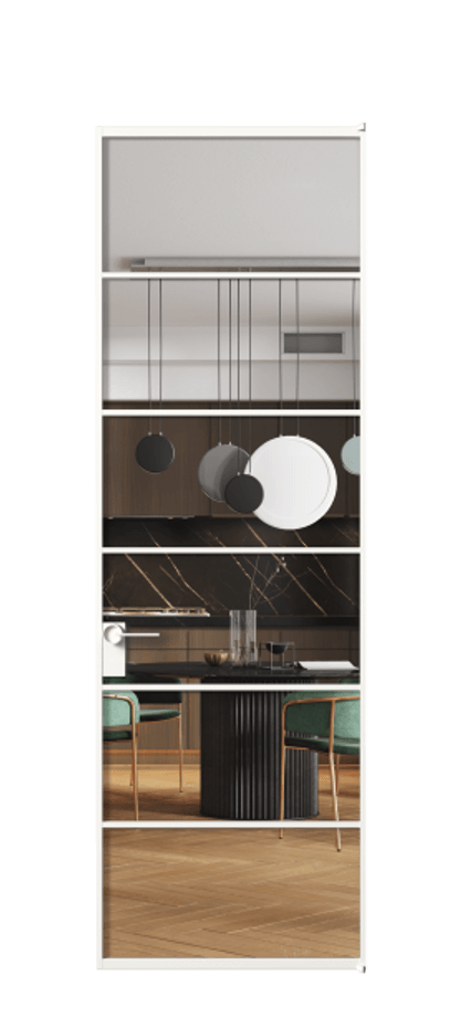 Алюминиевая дверь АЛПЛ040.04 Алюминий Белый Прозрачное стекло "Кристал Вижн", калёное Цена 130930  | Volhovec