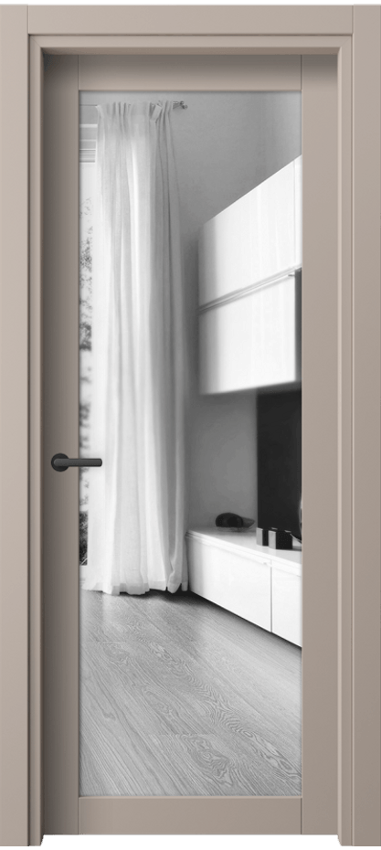 Межкомнатная дверь Neo 2102 ПЭТ серо-коричневый  Двустороннее зеркало, триплекс, 6 мм Цена 27890 ₽ | Volhovec