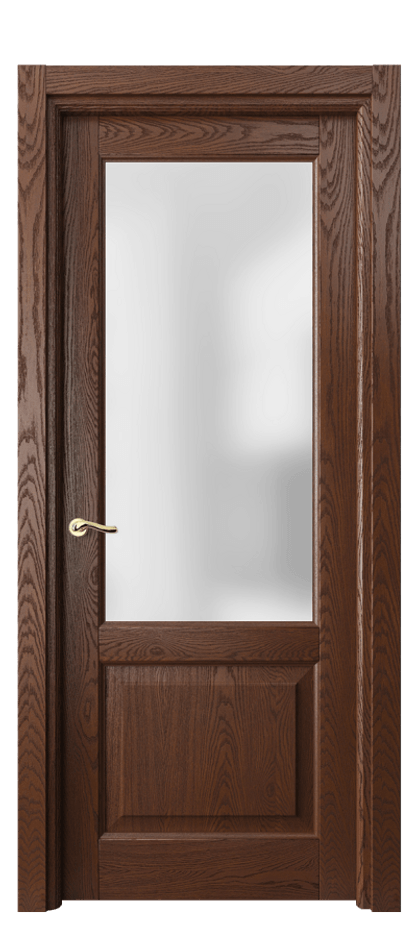Межкомнатная дверь Lignum 0740 Дуб коньячный брашированный Сатинированное стекло Цена 108479 ₽ | Volhovec