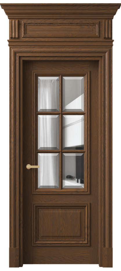 Межкомнатная дверь Antique 7312 Дуб каштановый матовый Прозрачное стекло с фацетом, 6 мм Цена 223095 ₽ | Volhovec
