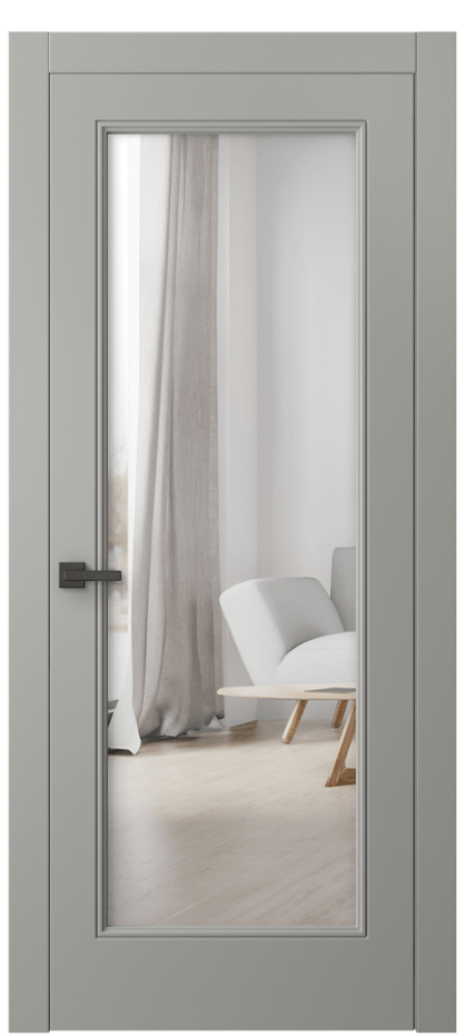 Межкомнатная дверь Линия 8300 Матовый нейтральный серый Двустороннее зеркало, триплекс Цена 76699 ₽ | Volhovec