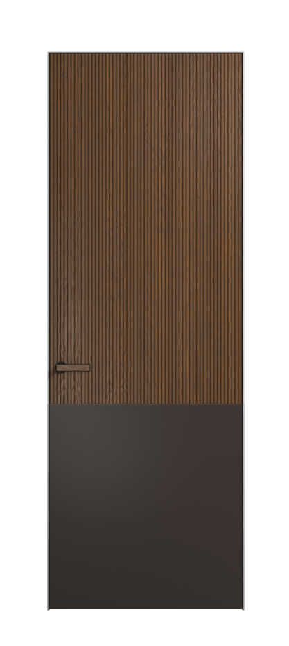 Межкомнатная дверь Velvet 8205 Дуб каштановый матовый - Матовый антрацит. Цена 123129  | Volhovec