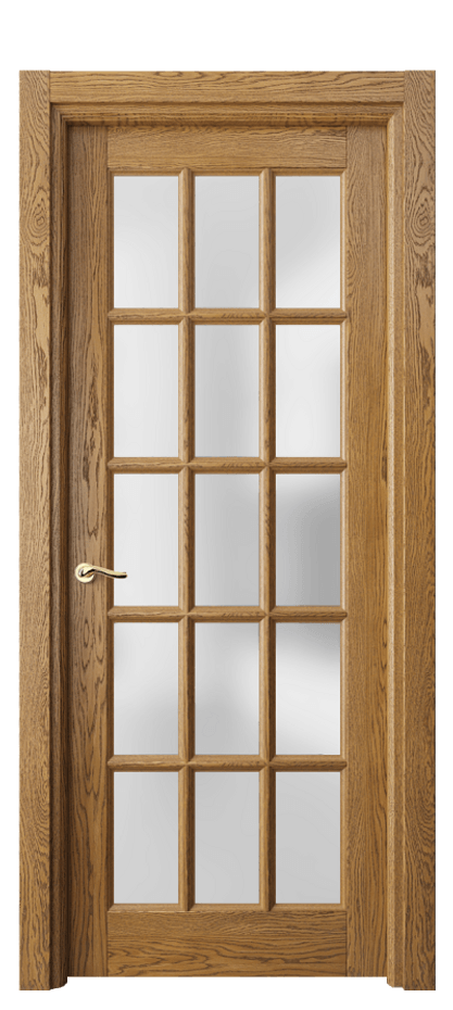 Межкомнатная дверь Lignum 0708 Дуб медовый брашированный Сатинированное стекло Цена 130559 ₽ | Volhovec