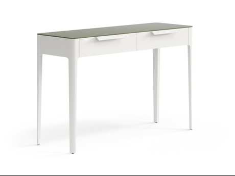 Мебель Консоль Пьега 2 ящика. Цвет Матовый тёплый серый. Материал Гладкая эмаль. Коллекция Консоль Пьега 2 ящика. Картинка.