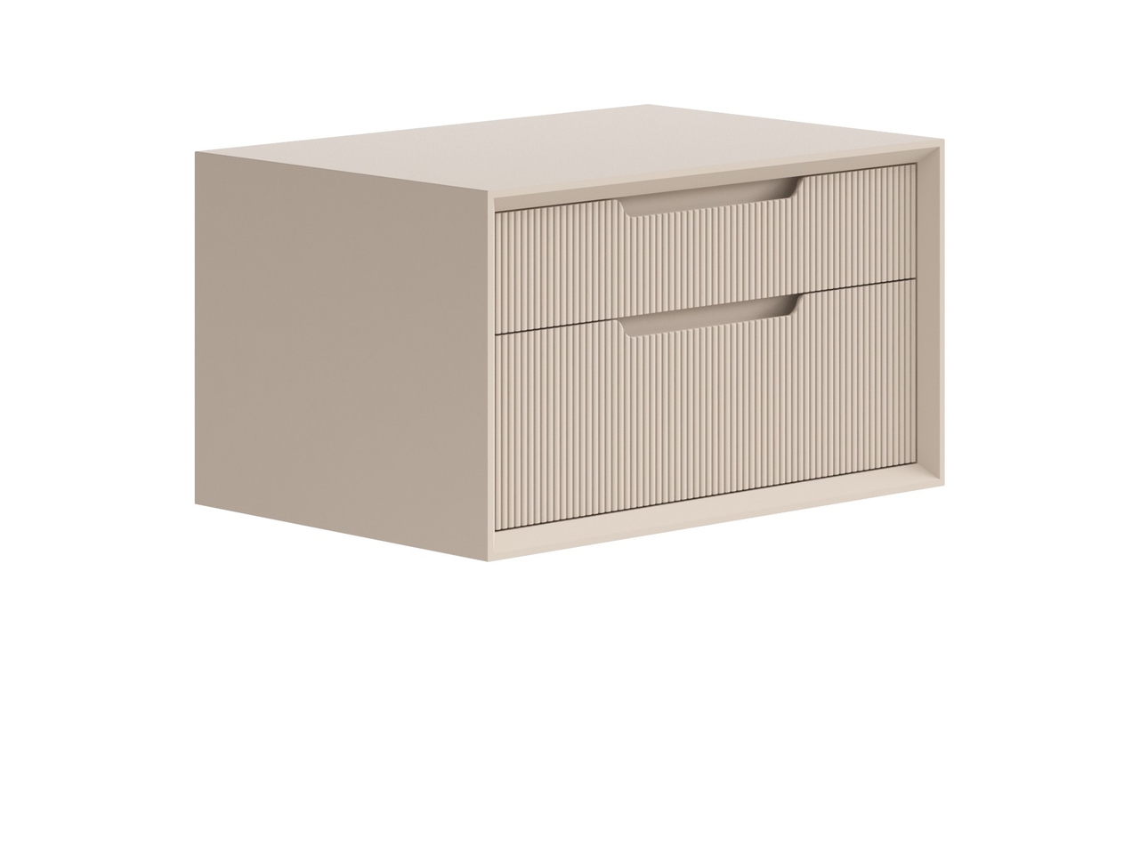 Тумба подвесная прикроватная Velvet 2 ящика Матовый бисквитный