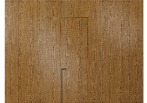 Панели для отделки стен Стеновая панель в древесной отделке Дуб янтарный. Цвет Дуб янтарный. Материал Шпон ценных пород. Коллекция Древесные отделки. Картинка.