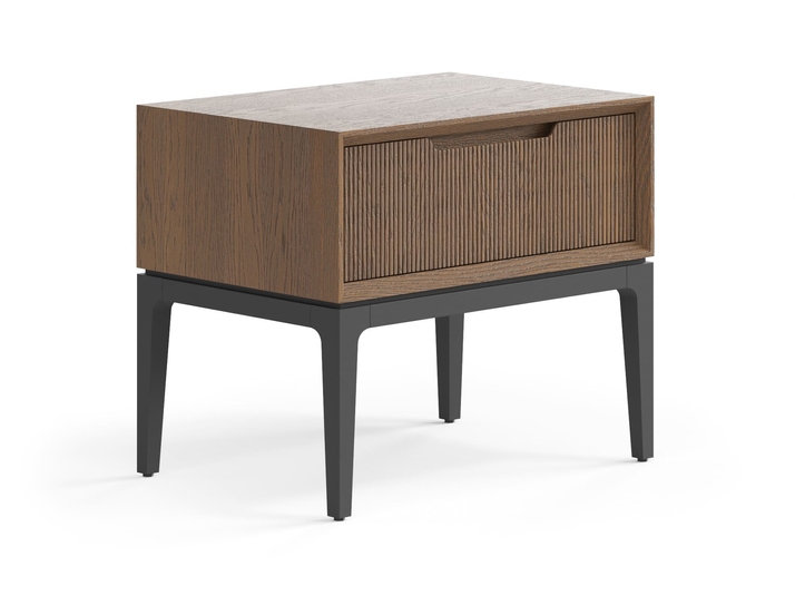 Мебель Тумба прикроватная Вельвет 1 ящик. Цвет Дуб туманный матовый. Материал Массив дуба матовый. Коллекция Тумба прикроватная Вельвет 1 ящик. Картинка.