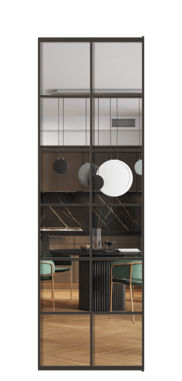 Дверь межкомнатная АЛПЛ040.05 Crystalvision ААН. Цвет Алюминий антрацит. Материал Алюминий в эмали. Коллекция Формато. Картинка.