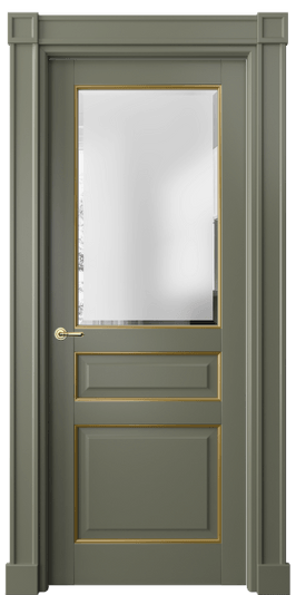 Межкомнатная дверь 6304 БОТП Сатинированное стекло с фацетом. Цвет Бук оливковый тёмный с позолотой. Материал Массив бука эмаль с патиной. Коллекция Toscana Plano. Фото. Дверь межкомнатная 6304 БОТП Сатинированное стекло с фацетом. Цвет Бук оливковый тёмный с позолотой. Материал Массив бука эмаль с патиной. Коллекция Toscana Plano. Картинка.