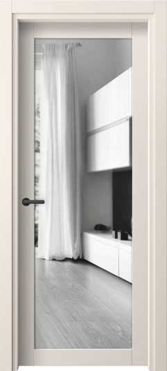 Дверь межкомнатная 2102 ПЭКБ ДВ ЗЕР. Цвет ПЭТ кремово-белый. Материал ПЭТ. Коллекция Neo. Картинка.