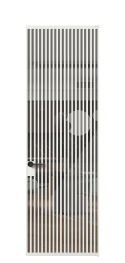 Дверь межкомнатная АЛПЛ040.06 АБЛ Алюминий белоснежный Stopsol Clear прозрачное. Цвет Алюминий белоснежный. Материал Алюминий в эмали. Коллекция Формато. Картинка.