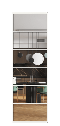 Дверь межкомнатная АЛПЛ040.04 Crystalvision БЕЛ. Цвет Алюминий Белый. Материал Алюминий. Коллекция Формато. Картинка.