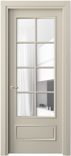 Дверь межкомнатная 8112 МБСР ПРОЗ. Цвет Матовый бежево-серый. Материал Гладкая эмаль. Коллекция Париж. Картинка.