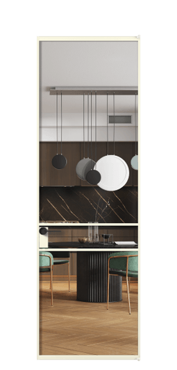 Дверь межкомнатная АЛПЛ040.02 Crystalvision АМБ. Цвет Алюминий молочно-белый. Материал Алюминий в эмали. Коллекция Формато. Картинка.