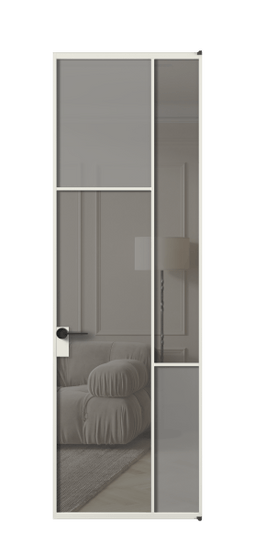 Межкомнатная дверь АЛПЛ041.10 АСР СБЖ Серый сатин матовое + Серый прозрачное. Цвет Алюминий серый. Материал Алюминий в эмали. Коллекция Mosaic. Фото. Дверь межкомнатная АЛПЛ041.10 АСР СБЖ Серый сатин матовое + Серый прозрачное. Цвет Алюминий серый. Материал Алюминий в эмали. Коллекция Mosaic. Картинка.