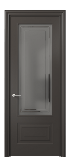 Межкомнатная дверь 8442 МАН Серый сатин с гравировкой. Цвет Матовый антрацит. Материал Гладкая эмаль. Коллекция Mascot. Фото. Дверь межкомнатная 8442 МАН Серый сатин с гравировкой. Цвет Матовый антрацит. Материал Гладкая эмаль. Коллекция Mascot. Картинка.