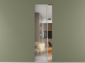 Алюминевая перегородка АЛПР 040.01 БЕЛ Matelux Crystal Vision. Цвет Алюминий Белый. Материал Алюминий. Коллекция Перегородка Формато скрытый пенал 1 створка. Картинка.