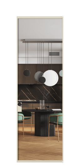 Дверь межкомнатная АЛПЛ040.01 АБСР Crystalvision. Цвет Алюминий бежево-серый. Материал Алюминий в эмали. Коллекция Формато. Картинка.