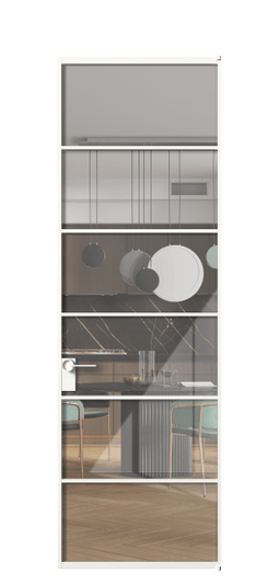 Дверь межкомнатная АЛПЛ040.04 БЕЛ Алюминий Белый Stopsol Clear прозрачное. Цвет Алюминий Белый. Материал Алюминий. Коллекция Формато. Картинка.