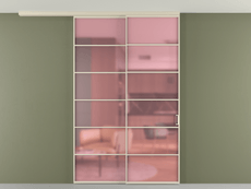 Перегородка Формато вдоль стены на потолок 2 створки с синхронным механизмом