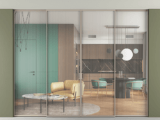 Перегородка Formato внутри проёма четырёхстворчатая со скрытым креплением в потолок