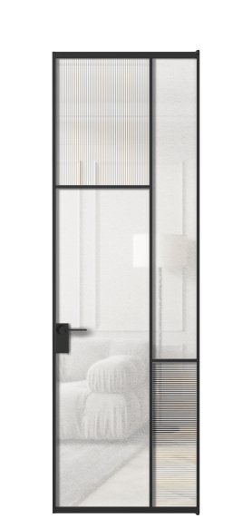 Межкомнатная дверь АЛПЛ041.10 ЧРН Рифлёное стекло "Дюна" + Фактурное стекло "Лёд". Цвет Алюминий Черный. Материал Алюминий. Коллекция Mosaic. Фото. Дверь межкомнатная АЛПЛ041.10 ЧРН Рифлёное стекло "Дюна" + Фактурное стекло "Лёд". Цвет Алюминий Черный. Материал Алюминий. Коллекция Mosaic. Картинка.