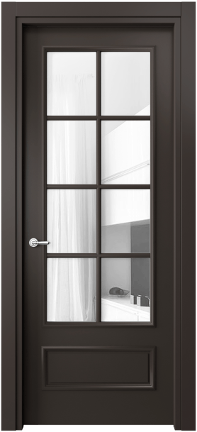 Межкомнатная дверь 8112 МАН Прозрачное стекло. Цвет Матовый антрацит. Материал Гладкая эмаль. Коллекция Paris. Фото. Дверь межкомнатная 8112 МАН Прозрачное стекло. Цвет Матовый антрацит. Материал Гладкая эмаль. Коллекция Paris. Картинка.